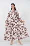 Women's Lilyum Fabric Long Hijab Dress 2593 - Brown - 2