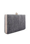 Women Dark Grey Creative Weave Clutch Bag - 3
