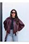 New Season Bomber Women's Oversize Leather Jacket - 4