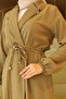 Zipper Detailed Collar Suit Khaki 19276 - 2
