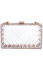 Women Transparent Chevron Pattern Clear Clutch Bags - 5