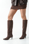 Women's Pointed Toe Non-Slip Sole Short Heel Boots Bruna Brown Suede - 2
