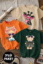 Giraffe and Teddy Bear Printed 3-Pack Orange-Beige-Green Girls' T-Shirt