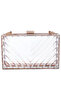 Women Transparent Chevron Pattern Clear Clutch Bags - 4