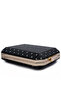 Women Black Metallic Cut Out Clutch Bag - 4