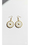 Dorisa Gold Heart Detailed White Lace Form Polymer Clay Earrings
