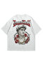 Unisex White Oversize T-Shirt - Dopamax David Rose Printed 100% Cotton Crew Neck T-Shirt