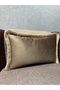 Imported Silk Velvet Brown Color Tasseled Cushion Cover 30X50 cm - 2