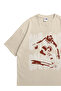Unisex Cream Oversize T-Shirt - Anthony Edwars Timberwolves Printed 100% Cotton Crew Neck T-Shirt - 3