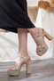 Women's Platform Heeled Evening Dress Shoes - 4