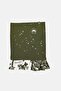 Green Toile Patterned Double-Sided Cocktail Napkin with Ruffle Detail, 1 Piece - 5