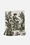 Green Toile Patterned Double-Sided Cocktail Napkin with Ruffle Detail, 1 Piece - 2