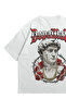 Unisex White Oversize T-Shirt - Dopamax David Rose Printed 100% Cotton Crew Neck T-Shirt - 3