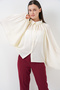 Women's Bat Sleeve Oversize Shirt 20368 - Ecru - 4