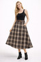 Park Moda Plaid Pattern Belt Detailed Camisole Italian Long Skirt