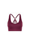 Women's Sports Bra with Cross Back and Adjustable Straps - Burgundy - 6