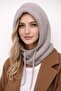 Balaklava Women's Thin Angora Wool Beret with Neck Collar - Lace-Up Hat Balaclava - 3