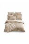 Ranforce Beige Corallino Double Duvet Cover Set with 100% Cotton Fitted Sheets - 3