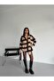 Striped Cardigan Scarf Combination Soft Knitwear - 3