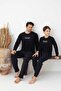 Men's Square Pattern Long Sleeve Father Son Combination Combed Cotton Knitted Pajama Set - 4