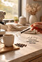 Real Coffee Bean Glass Coffee Measuring Spoon – Decorative Design, Transparent Glass, Kitchen & Coffee Accessory