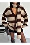 Striped Cardigan Scarf Combination Soft Knitwear