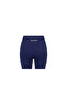 Women's Seamless Sports Shorts with Gathering Effect and High Waist - Navy Blue - 6