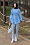 Slit Detailed Sweat Baby Blue