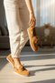 Laisla Brown Suede Beaded Detailed Ballerina Shoes - 6
