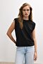 Basic vatkalı t-shirt