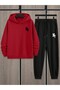 Men's Hooded Sweatshirt Top and Bottom Tracksuit Set Printed - 2