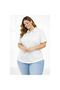 Plus Size Casual Short Sleeve T-Shirt - White - 2