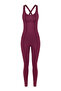 Women's Seamless Push up Sports Jumpsuit with Cross Back - Burgundy - 7
