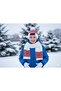 White-Red Color Winter Triple Beret Set Hat Gloves Scarf Set 6-10 Years Old