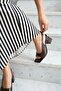 Robona Brown Wrinkled Patent Leather (8 cm) Square Toe Heeled Shoes - 3