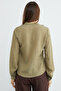 Ruffled Front Striped Jacquard Shirt - 6