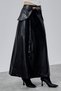 Black Leather Skirt High Waist and Belted Women's Modern Stylish Daily Use - 5