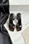 Robona Brown Wrinkled Patent Leather (8 cm) Square Toe Heeled Shoes - 2