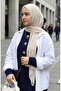 Button Detailed Hijab Dress 2193-05 Navy Blue - 4