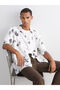 Lcw Vision Ecru Resort Collar Short Sleeve Patterned Viscose Men's Shirt