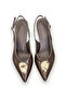 Women's Gold Buckle Detailed Stiletto - 3
