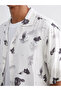 Lcw Vision Ecru Resort Collar Short Sleeve Patterned Viscose Men's Shirt - 3