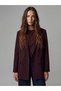 Alita City Farkıyla Xside Burgundy Plain Loose & Baggy Women's Blazer Jacket