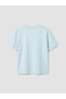 Blue Crew Neck T-Shirt with Scallop Detail for Girls - 2
