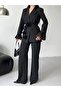 Women's Rose Accessory Detailed Double Breasted Collar Jacket and Trousers Suit - 7