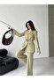 Women's Rose Accessory Detailed Double Breasted Collar Jacket and Trousers Suit - 2