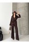 Women's Rose Accessory Detailed Double Breasted Collar Jacket and Trousers Suit