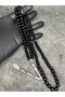 99-piece 8mm premium black pearl natural glass rosary