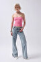 Ribbed Strapless Knitwear Blouse Crop - 4