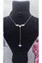 Zircon Stone Angel Wing Star Lariat Y Model Silver Color Steel Non-Tarnish Necklace